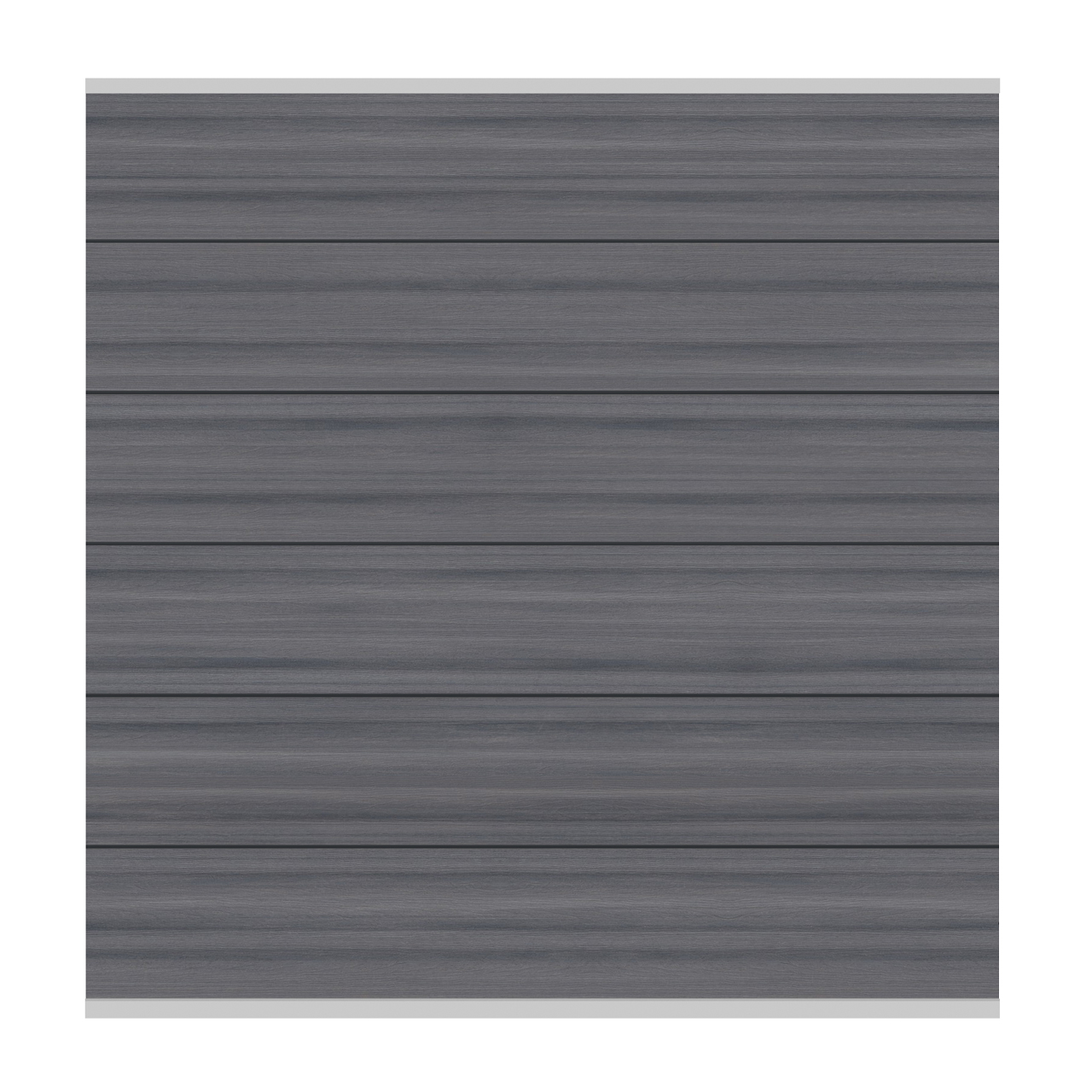 Sichtschutzzaun SYSTEM WPC PLATINUM XL Zaunfeld-Set Grau Leisten Silber 184 x 178 cm (H x B)