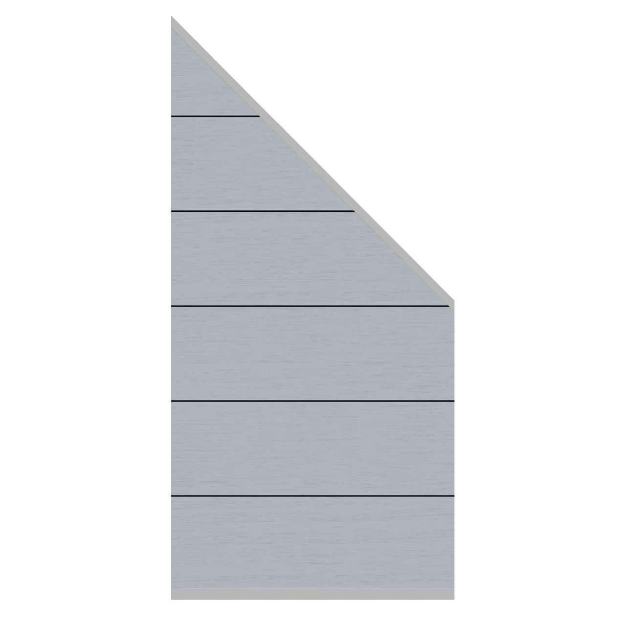 Sichtschutzzaun SYSTEM WPC XL Zaunfeld-Set Grau Leisten Silber 184/94 x 91 cm (H x B)