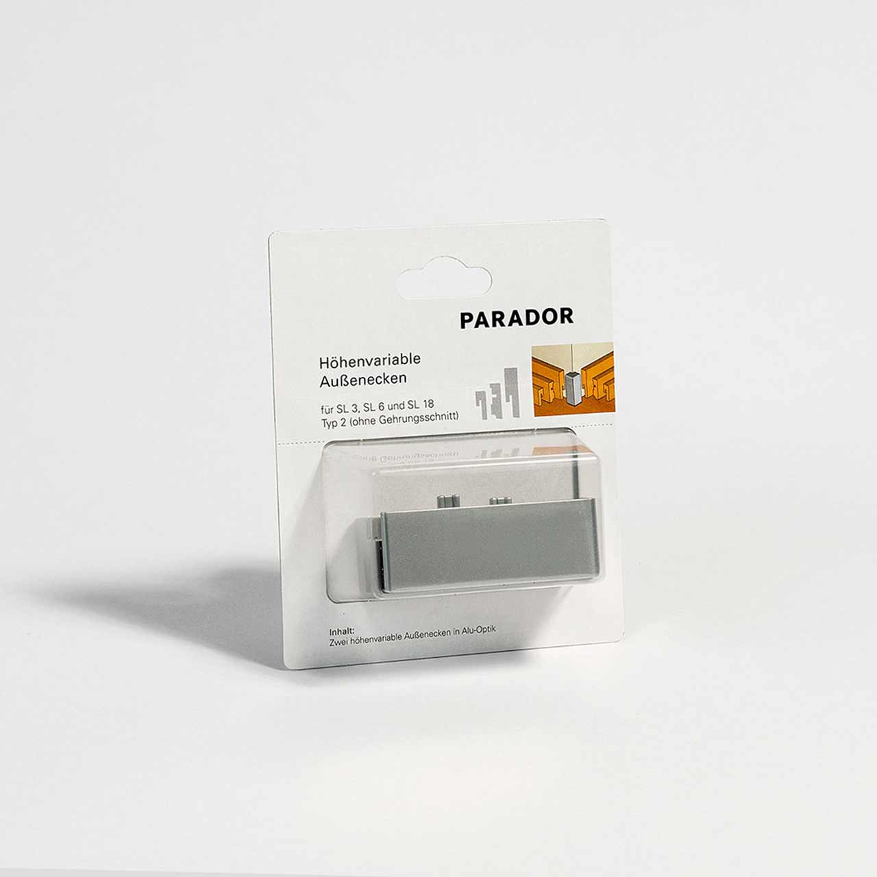 Parador Außenecken Alu-Optik für Sockelleisten SL3 & SL18