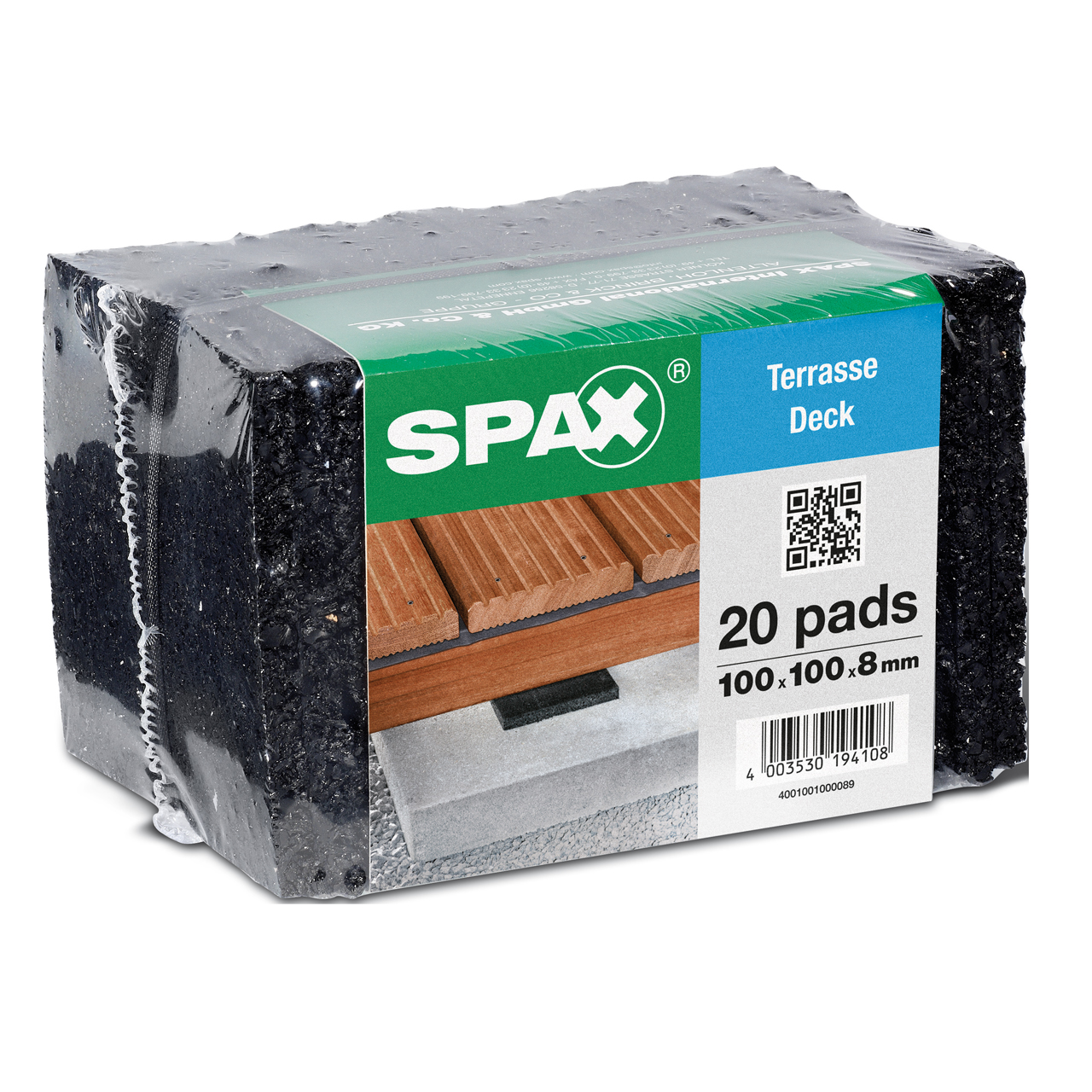 SPAX Terrassen Pads, 100 x 100 mm, 20 Stück