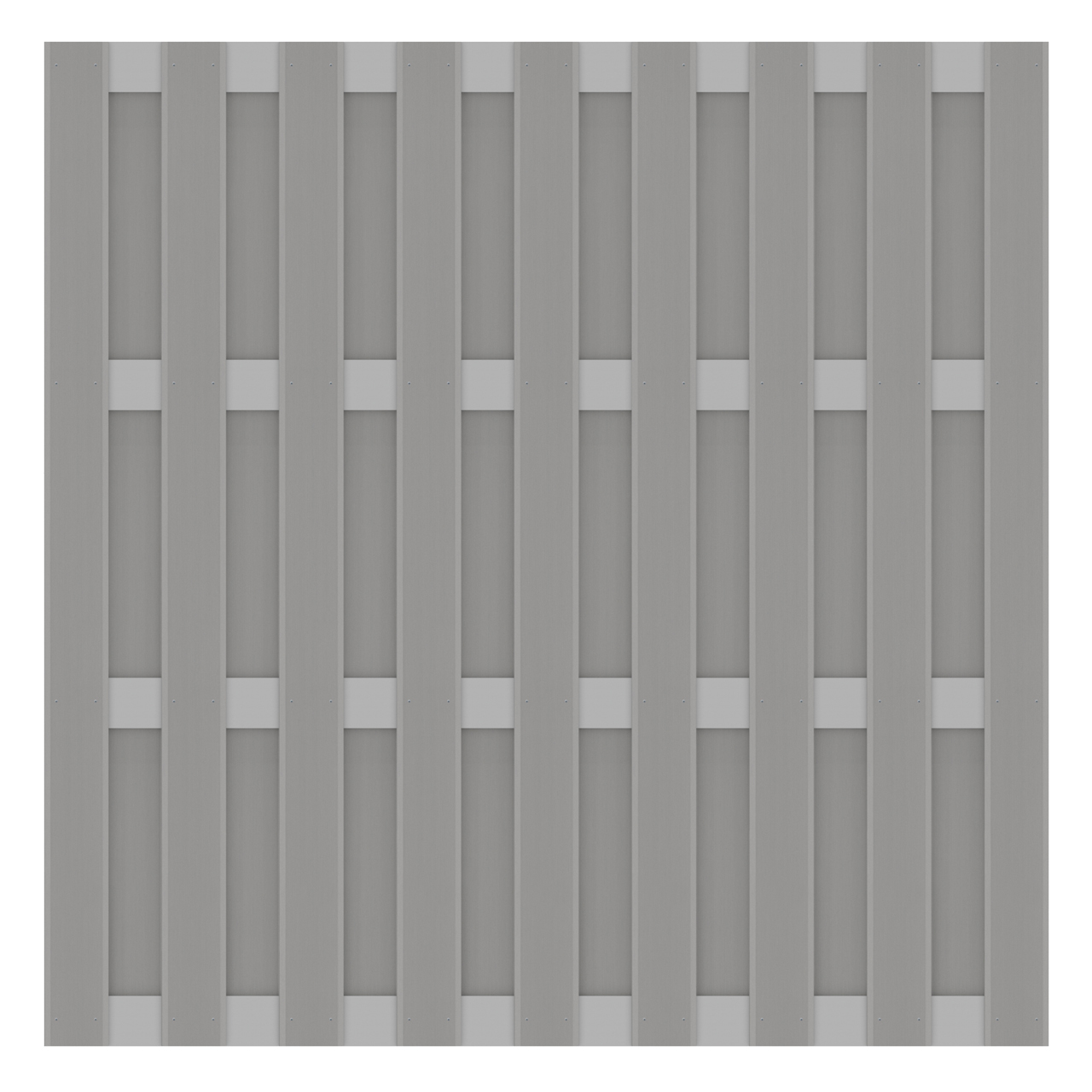 Sichtschutzzaun JUMBO WPC Alu-Design Grau Leisten Alu-Grau 179 x 179 cm (H x B)